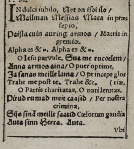 In dulci jubilo -virsi Simon Johannis Careliuksen vuonna 1607 ilmestyneessä suomenkielisessä virsikirjassa.